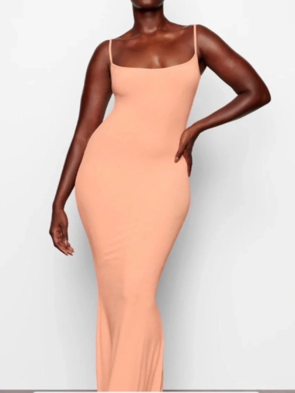 NWT Skims Soft Lounge Slip Dress Peach - Picture 1 of 4